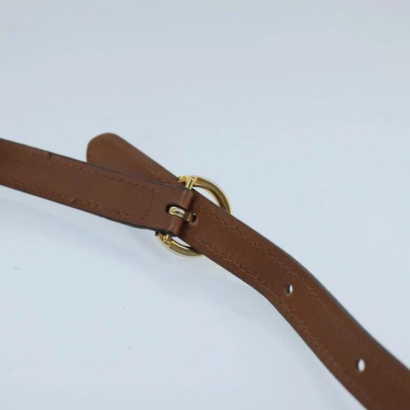 Salvatore Ferragamo Shoulder Bag Leather Gold Brown Auth 100786 - Picture 9 of 16